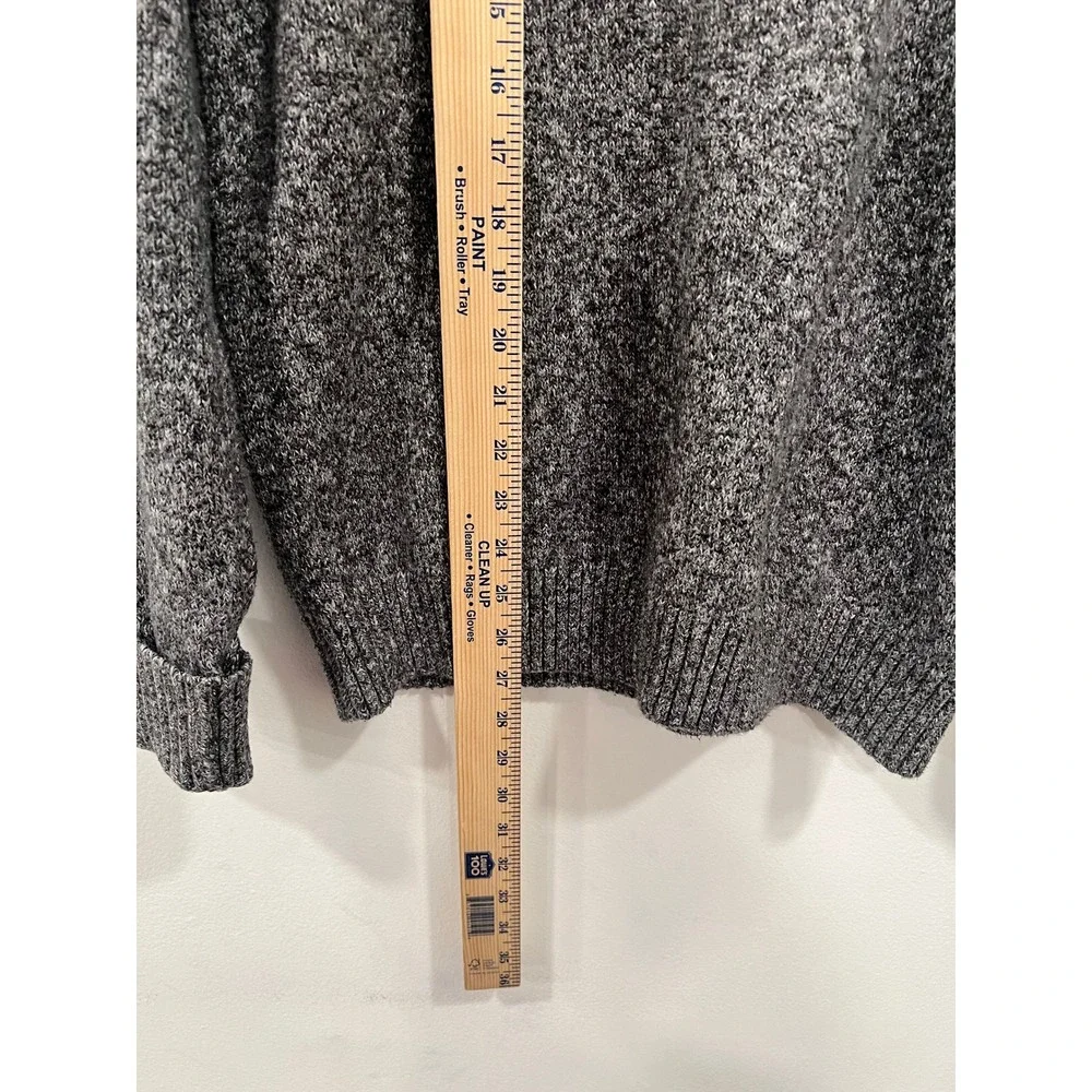 Banana Republic Sweater Men's Medium Gray Marled Cotton Blend Crewneck Sweater